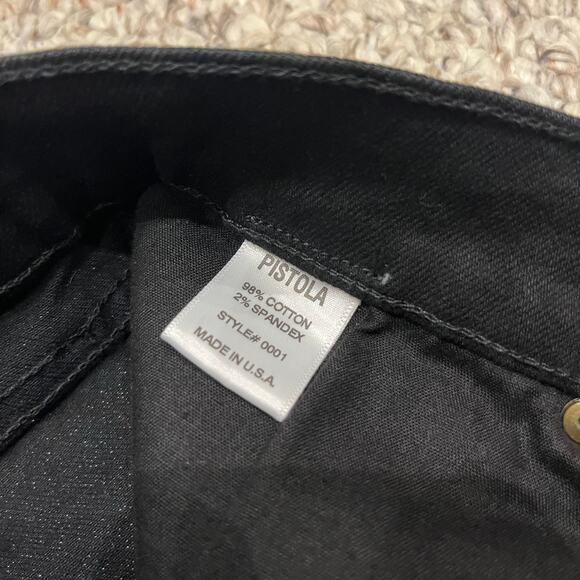 NWT Pistola Monroe Cropped Cigarette Jeans Sz 27 Black Raw Hem Grunge Casual - Picture 3 of 6